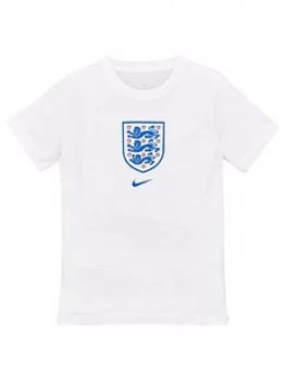 Image of Nike Junior England Logo Swoosh Tee - White