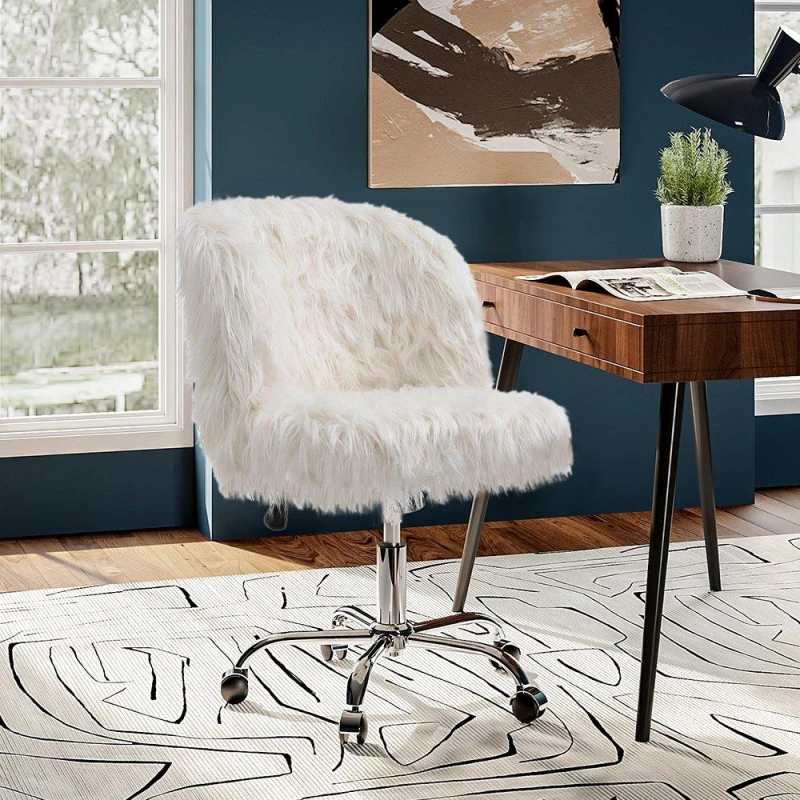 Image of Kabinet UK Plush Faux Fur Office Chair White unisex One Size