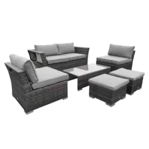 Image of Charles Bentley St Tropez Rattan Lounge Set - Grey