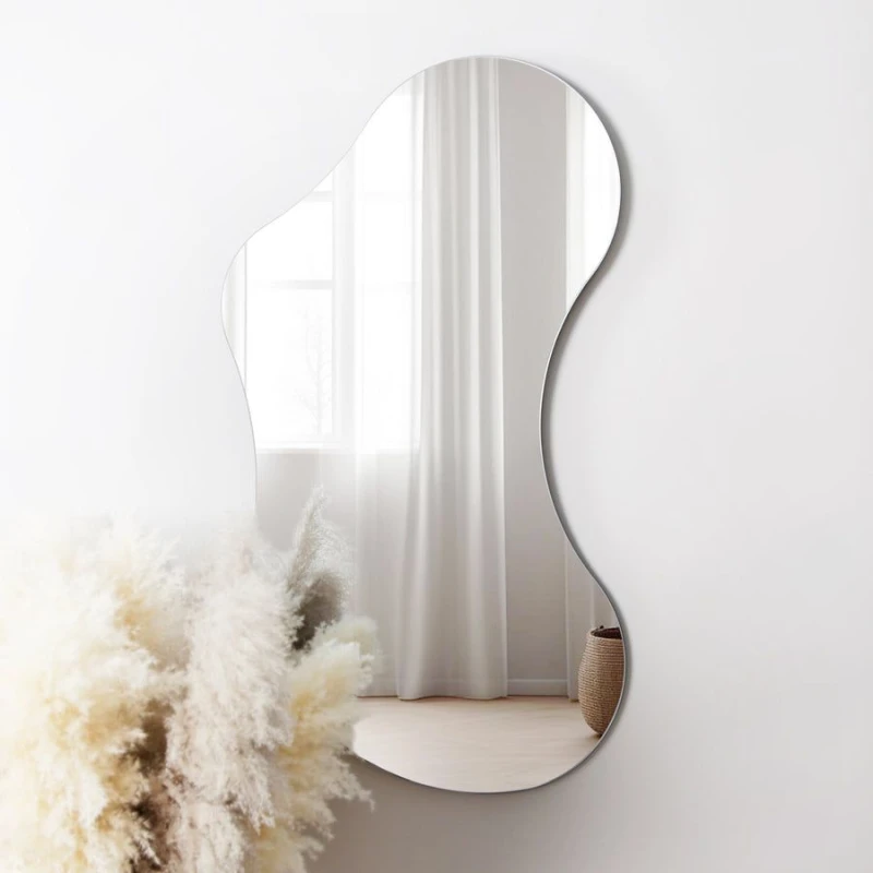 Image of Home Garden Direct Lesina Large Frameless Pond Mirror for Wall Mounting 120x70cm in Clear Size: 120x70cm Clear Unisex 120x70 cm