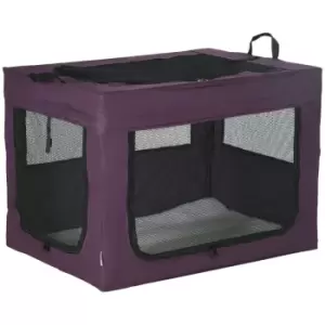 Image of PawHut 80cm Foldable Pet Carrier w/ Cushion for Small Medium Dogs - Purple