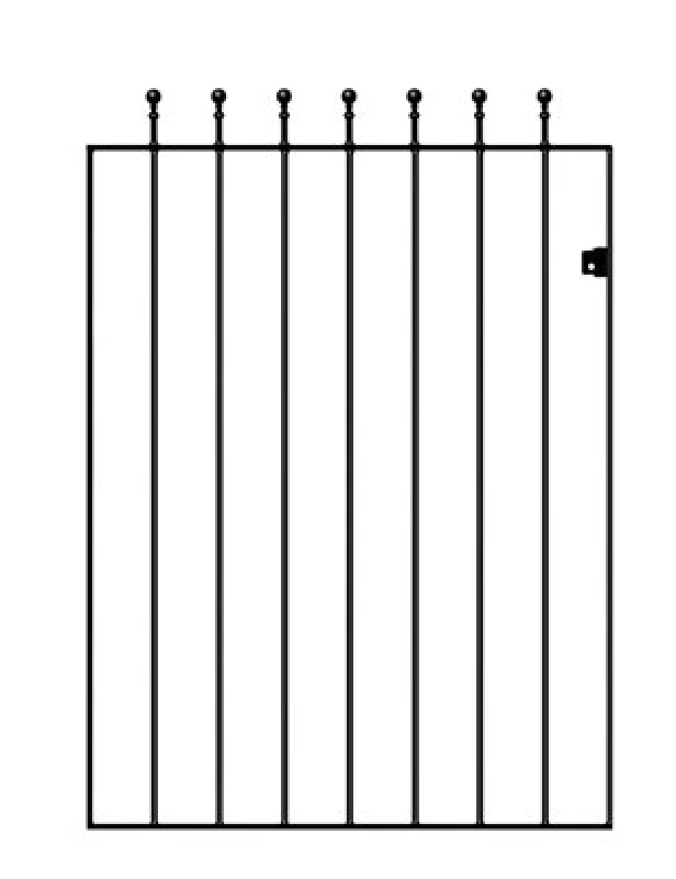 Image of Burbage Iron Craft Mana Ball Top Metal Garden Gate 914mm Gap X 1220mm High Mazp06/3