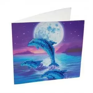 Image of Crystal Art Dolphin Pod 18 x 18cm Card CCK-A11 10180CB