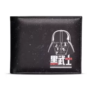 Image of Star Wars Darth Vadar With All-Over Galaxy Print Bi-Fold Wallet, Male, Black (Mw335827Stw)