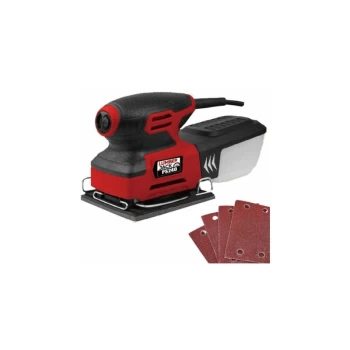 Image of 1/4' Sheet Detail Palm Sander with Dust Box & Sanding Sheets Electric 240v - Lumberjack