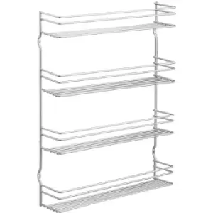 Image of Metaltex 4-tier Wall Spice Rack Pepito Silver - Silver