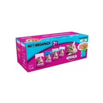 Image of Whiskas - 7+ Cat Pouch Fish in Jelly 40 x 100g - 262133