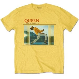 Image of Queen - Break Free Unisex Medium T-Shirt - Yellow