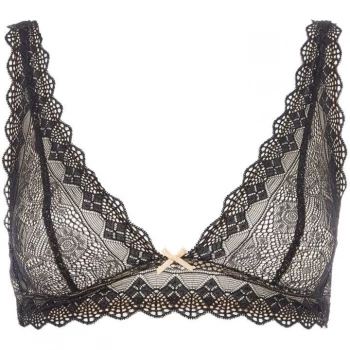 Image of Heidi Klum Geometric Lace plunge soft cup bra - Black