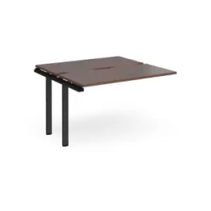 Image of Bench Desk Add On Rectangular Desk 1200mm With Sliding Tops Walnut Tops With Black Frames 1200mm Depth Adapt