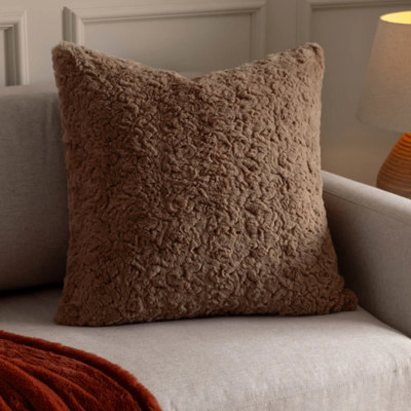 Image of Megeve Faux Fur Cushion Natural, Natural / 55 x 55cm / Polyester Filled