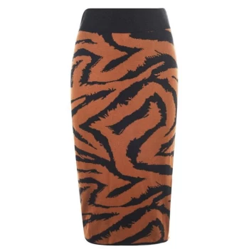 Image of Biba Jacquard Knit Skirt - Tobacco