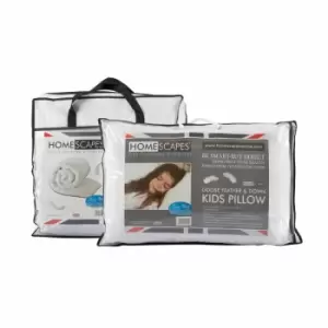 Image of Kids 4.5 Tog Goose Feather Duvet & Pillow Set - White - Homescapes