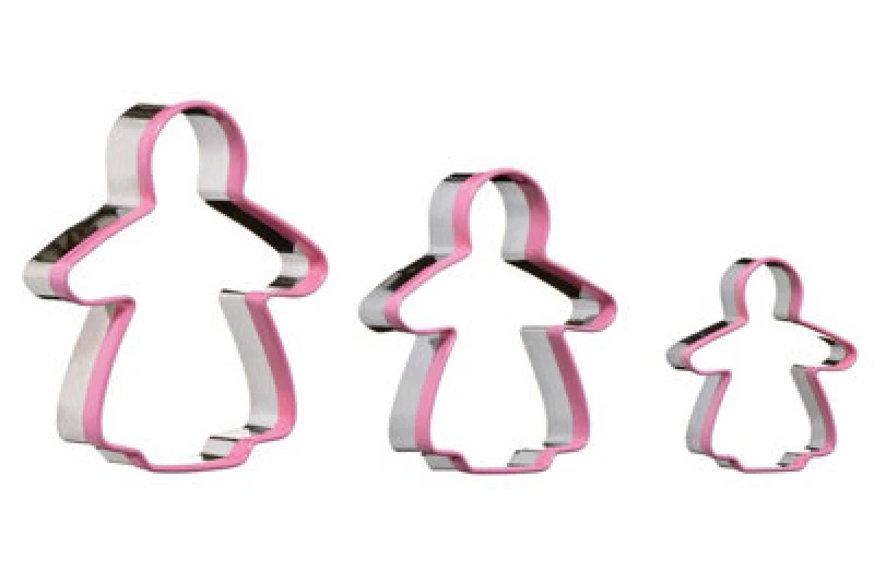 Image of Premier Housewares Cutters Gingerbread Lady 3Pc Cutter Set Pink