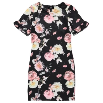 Image of Firetrap Bodycon All Over Print Dress Girls - Midnight Floral