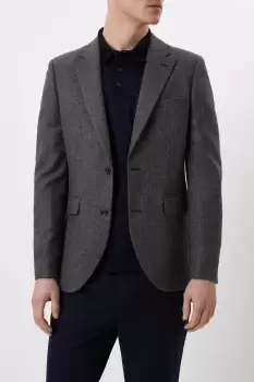 Image of Skinny Fit Grey Texture Micro Blazer