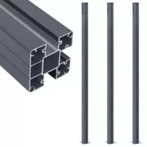 Image of Vidaxl Fence Posts 3 Pcs Dark Grey 185cm Aluminium