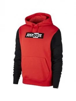 Image of Nike Jdi Logo Hoodie - Red/Black