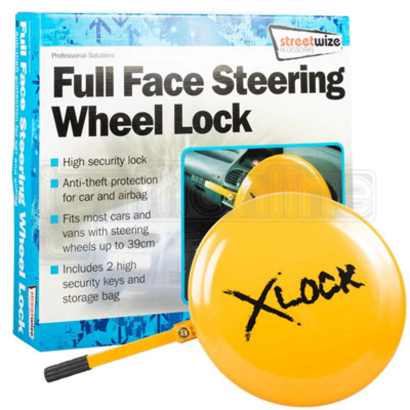 Image of Streetwize Urban X Steering Wheel Lock - Yellow Yellow One Size