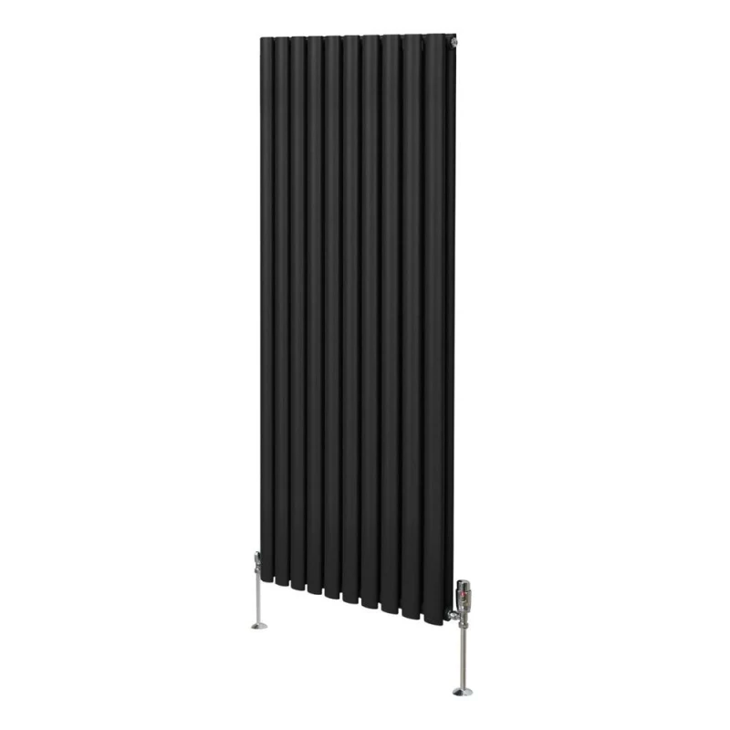 Image of MONSTER-SHOP Oval Column Radiator 1600mm x 600mm & trv Chrome Valves Modern 5055986194415