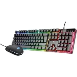 Image of Trust GXT838 Azor USB Keyboard and mouse set Backlit German, QWERTZ, Windows Black
