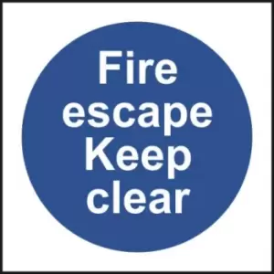 Image of Fire Escape Keep Clear - Sign - PVC (100 x 100mm)