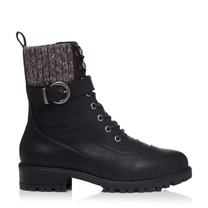 Image of Head Over Heels by Dune Black 'Prenna' Mid Biker Boots - 3
