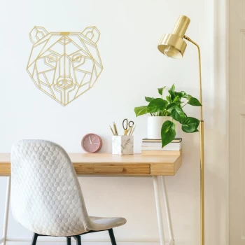 Image of Bear - Gold Gold Decorative Metal Wall Accessory