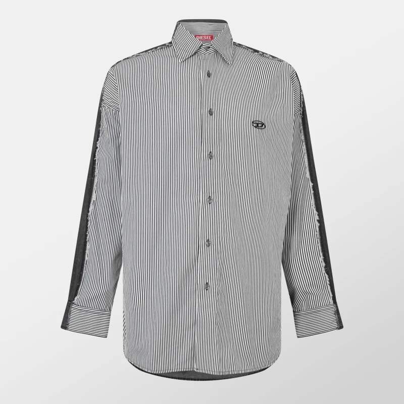 Image of Diesel Mens Short-Sleeve Plain Shirt Black male L (50)