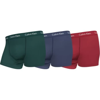 Image of Calvin Klein Pack Cotton Stretch Trunks - Grn/Blu/Red