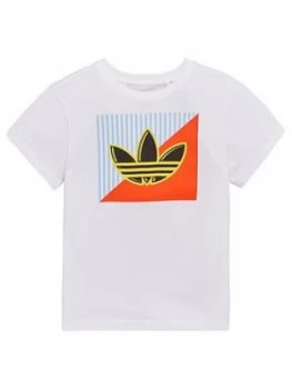 Image of Boys, adidas Originals Graphic Tee - White, Size 7-8 Years