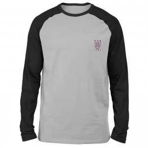 Image of Transformers Decepticons Embroidered Unisex Long Sleeved Raglan T-Shirt - Grey/Black - XL