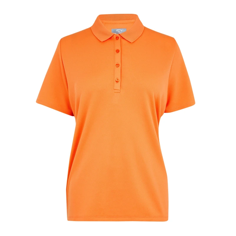 Image of Callaway Short Sleeve Swing Tech Polo Womens - Orange Orange 8