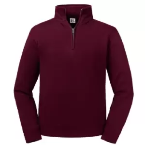 Image of Russell Mens Authentic Quarter Zip Sweatshirt (XL) (Burgundy)