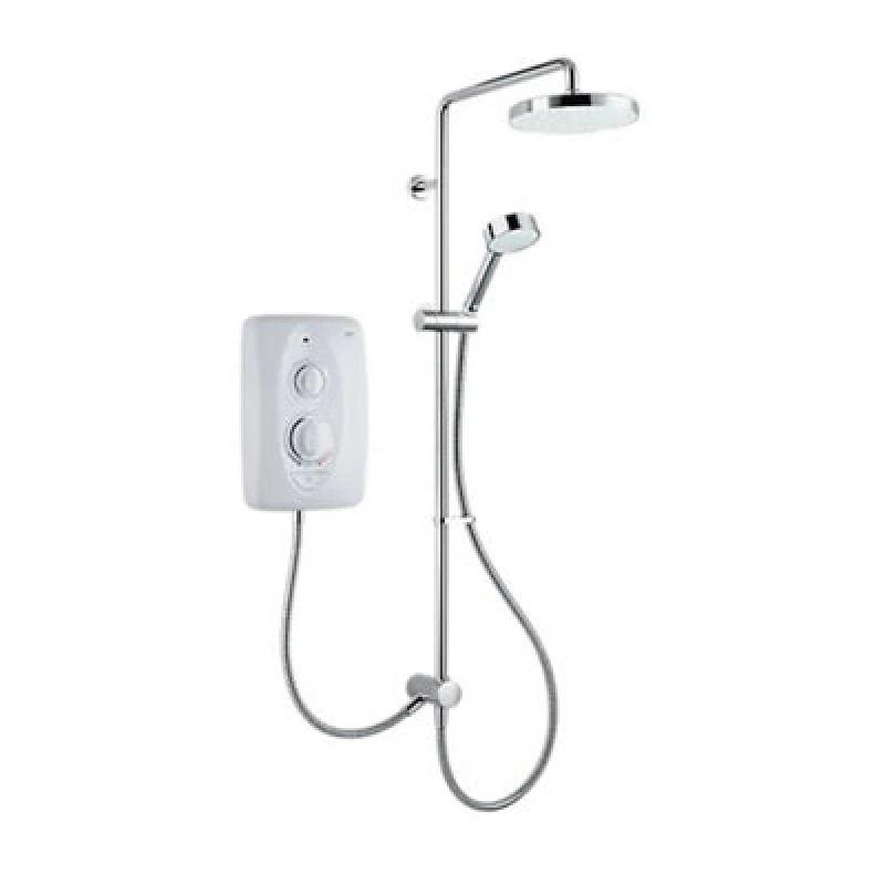 Image of MIRA SHOWERS Mira Showers - Mira Jump Dual Twin Head Handset Electric Shower 10.5kw White Chrome Bathroom 1.1788.576