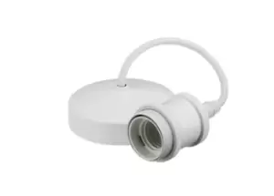 Image of KnightsBridge 6" E27 Vintage Pendant Set - Matt White