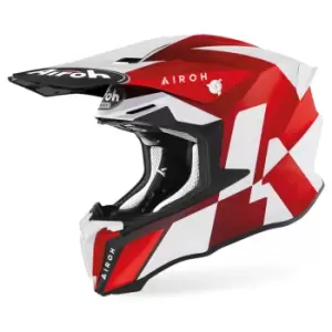 Image of Airoh Twist 2.0 Lift Motocross Helmet, white-red, Size S, white-red, Size S
