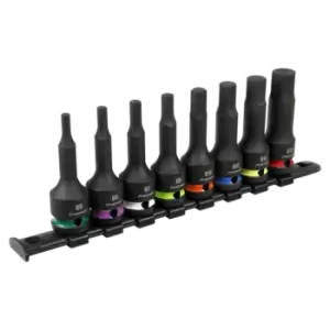 Image of Premier Hex Impact Socket Bit Set 8pc 1/2"Sq Drive - AK56001