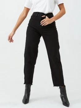 Image of WHISTLES High Waist Barrel Leg Jeans - Black, Size 30, Women