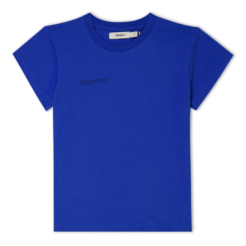 Image of Pangaia 365 Cotton T-Shirt Juniors Cobalt Blue unisex 7-8 Yrs