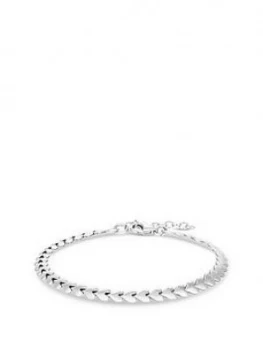 Image of Simply Silver Heart Row Bracelet