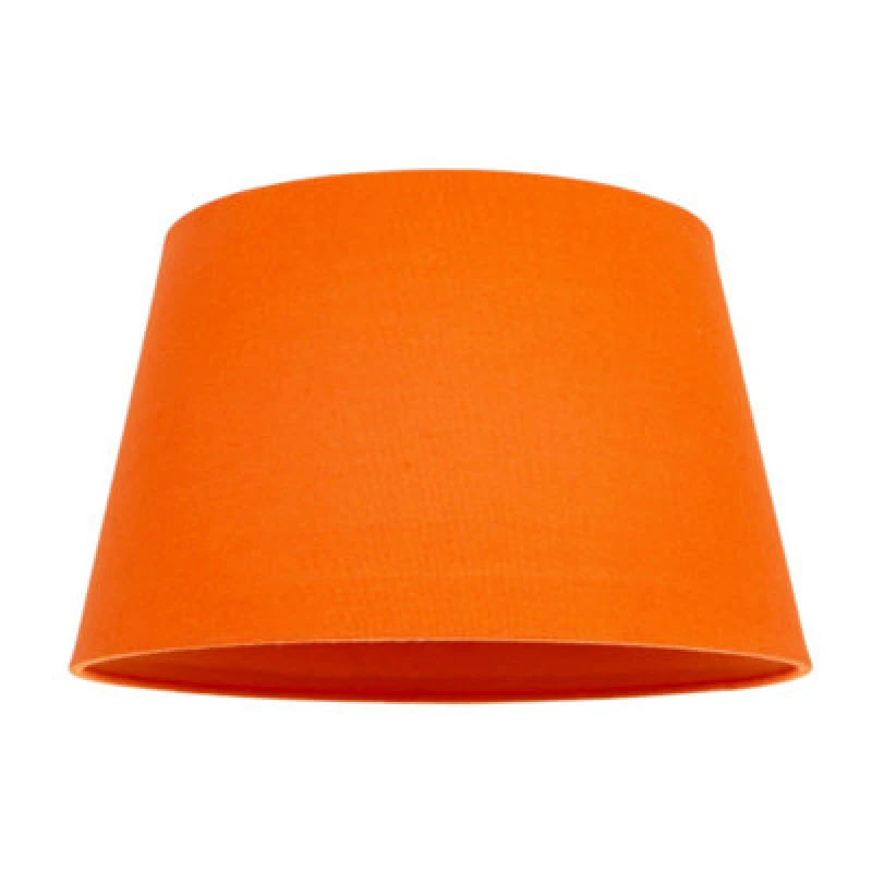Image of Happy Homewares Traditional 30Cm Vivid Orange Linen Fabric Drum Table/pendant Shade 60W Maximum
