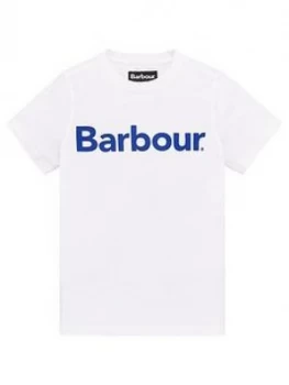 Image of Barbour Boys Short Sleeve Logo T-Shirt - White