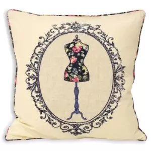 Image of Riva Home Victoria Mannequin Cushion Cover (45x45cm) (Navy) - Navy