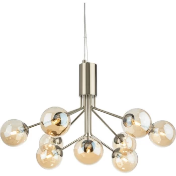 Image of Firstlight - Montana 9 Light Globe Fitting Antique Brass with Amber Glass