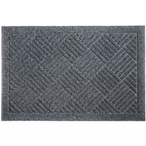 Image of JVL - Dirt Defender Scraper Door Mat 40 x 60 cm, Squares, Grey