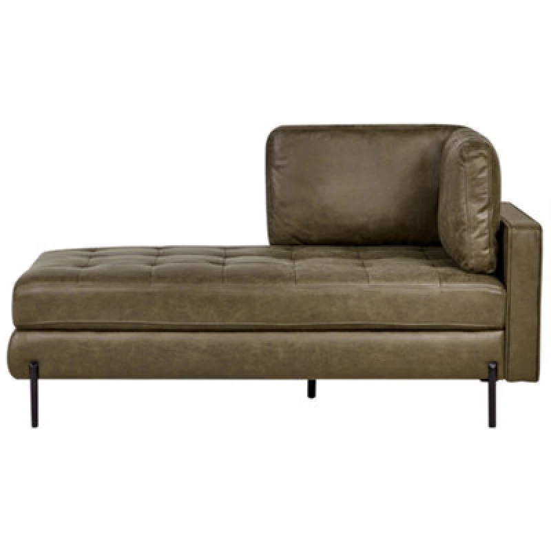 Image of Beliani Right-Hand Chaise Lounge Rebais Faux Leather Green