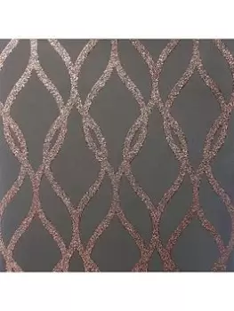 Image of Arthouse Sequin Trellis Charcoal and Rose Gold Wallpaper 921803