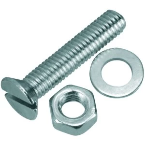 Image of Wickes Machine Screws with Slot Head Nut and Washer - M5 x 25mm Pack of 8