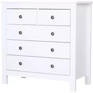 Image of Homcom - Modern Bedroom Home 5 Chest Of Drawers Organiser White